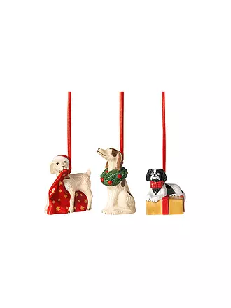 VILLEROY & BOCH | Weihnachtsornament 3tlg. 5x5x7,5cm HUNDE | 